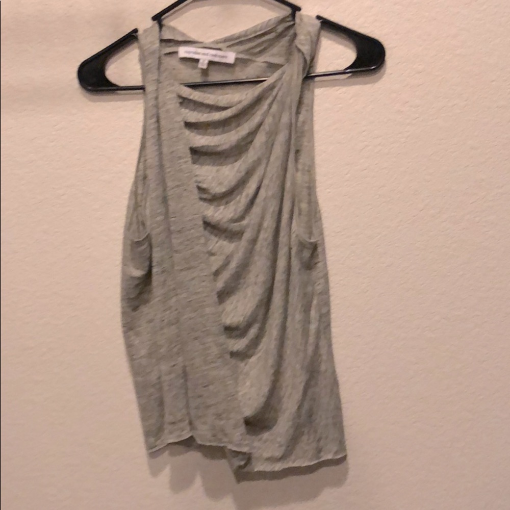 Heather grey linen tank